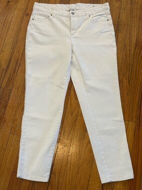 Basic Editions Women’s Straight White Jeans 8